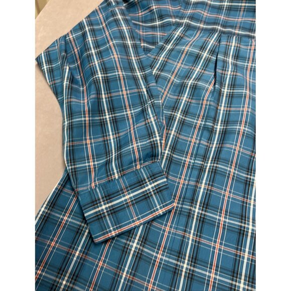 Chaps Blue Plaid Long Sleeve Casual Button Down Men's size 3XL Nylon/Polyester - Picture 12 of 16